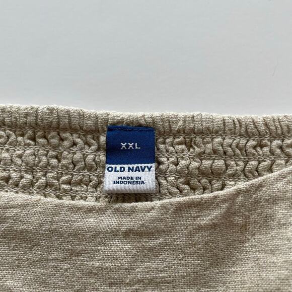 Old Navy Cami Mini Dress Linen Blend Tan XXL NWT Neutral Beach Vacation - Picture 4 of 8